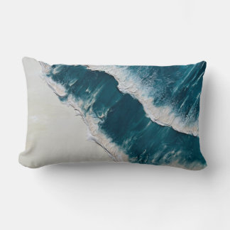 Almohada decorativa de arte costero de Ola del Océ