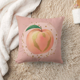 Almohada decorativa de arte de AI de melocotón cre