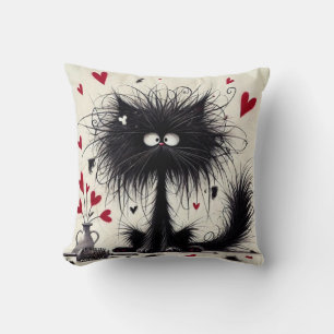 Almohada decorativa de arte de gato para San Valen