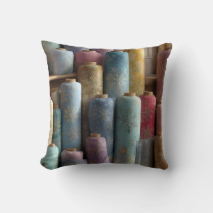 Almohada decorativa de arte de jarrón de copo de n