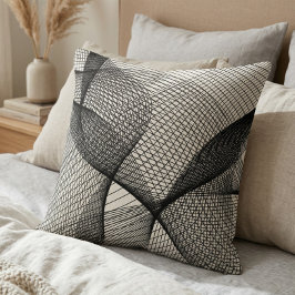 Almohada Decorativa de Arte de Línea Geométrica en