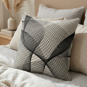 Almohada Decorativa de Arte de Línea Geométrica en