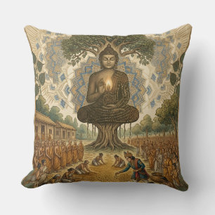 Almohada Decorativa de Arte de Meditación del Buda