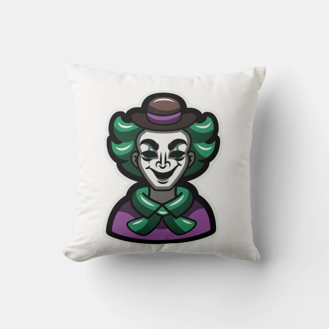 Almohada decorativa de arte de payaso Joker (Anverso)