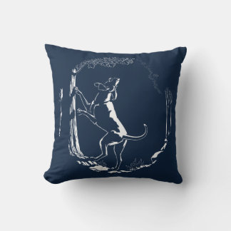 Almohada decorativa de arte de perro de caza