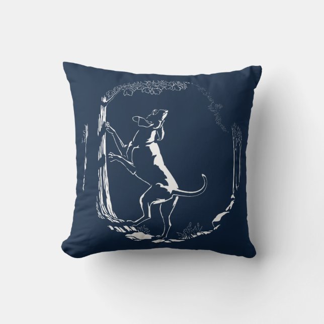 Almohada decorativa de arte de perro de caza (Anverso)