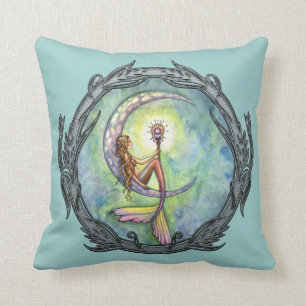 Almohada decorativa de arte fantástico de Sirena L