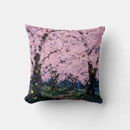 Almohada decorativa de arte floral oscuro Midnight