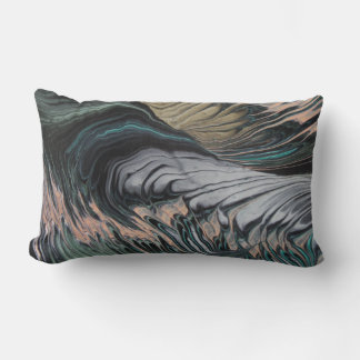 Almohada decorativa de arte fluido de ola de océan