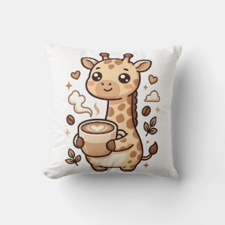 Almohada Decorativa de Arte Latte de Jirafa Adorab