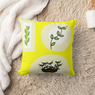 Almohada Decorativa de Arte Minimalista de Plantas