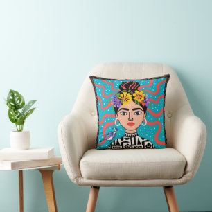 Almohada Decorativa de Arte Popular Mexicano Color