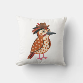 Almohada Decorativa de Arte Vaquero Pájaro Carpint