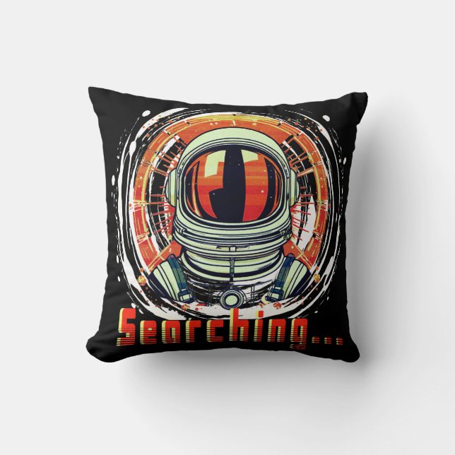 Almohada decorativa de astronauta «Buscando» - Dec (Anverso)