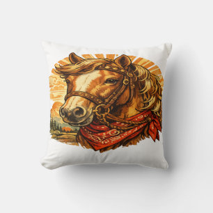 Almohada decorativa de bandana de caballo western