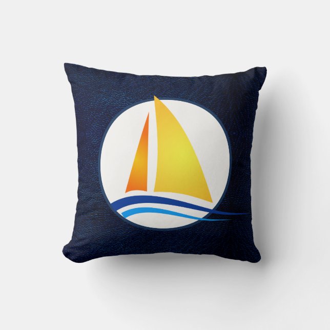 Almohada decorativa de barco de vela naval moderna (Anverso)