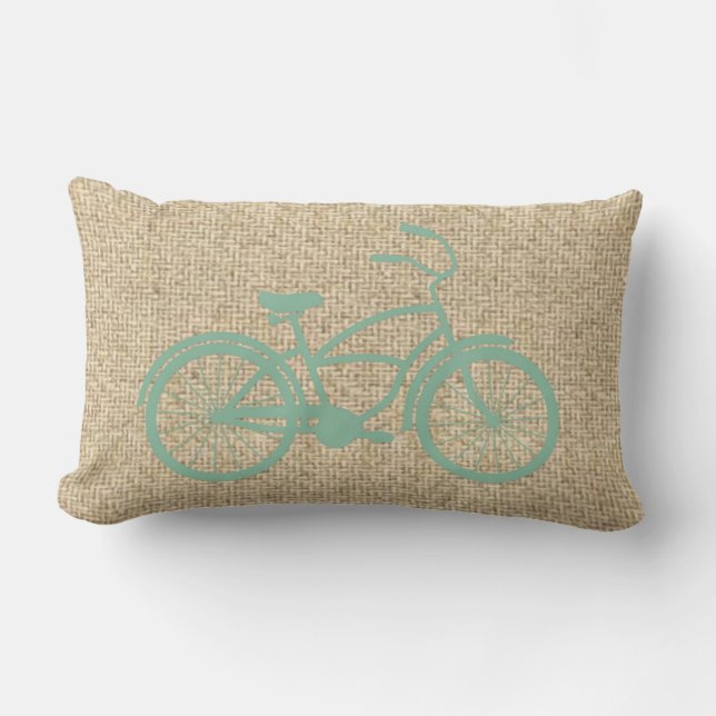 almohada decorativa de bicicleta verde azulada Bur (Anverso)