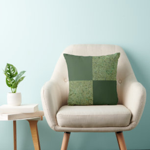 Almohada decorativa de bloques salpicados de verde