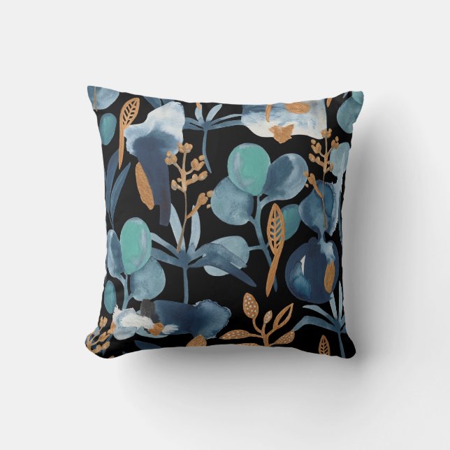 Almohada decorativa de botánica con técnica de acu (Anverso)