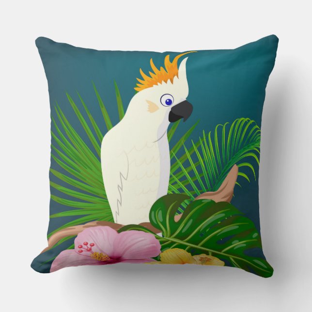 Almohada Decorativa de Cacatúa (Anverso)