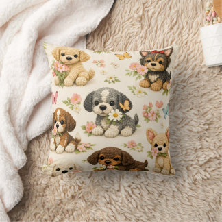 Almohada decorativa de cachorro lindo con mariposa
