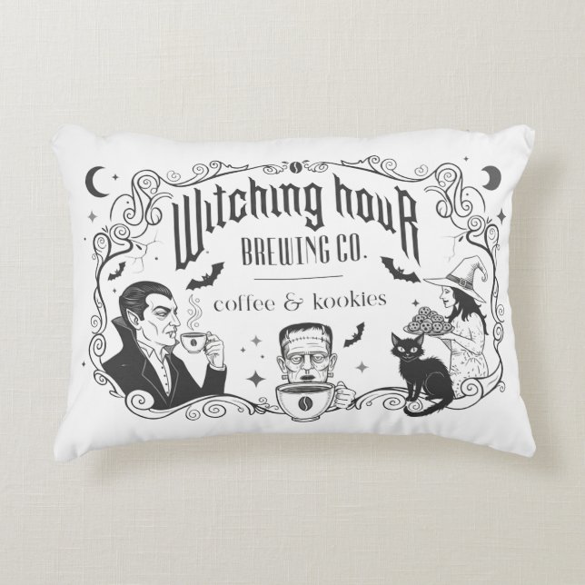 Almohada decorativa de café de Halloween para la c (Anverso)