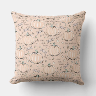 Almohada decorativa de calabaza naranja linda de o