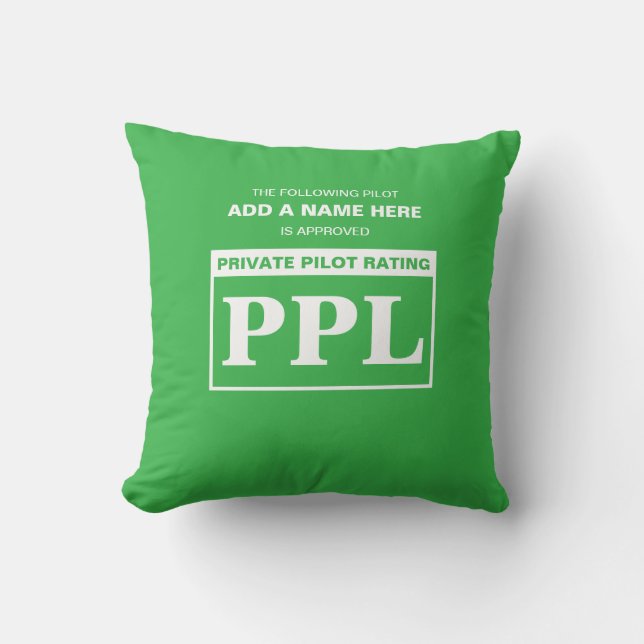 Almohada Decorativa de Calificación de Vuelo de Pi (Anverso)