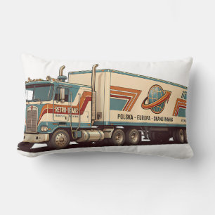 Almohada decorativa de camión semi vintage retro
