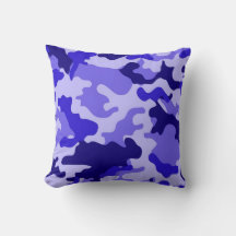 Almohada decorativa de camuflaje azul océano