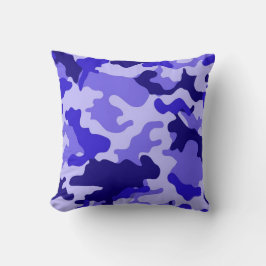 Almohada decorativa de camuflaje azul océano