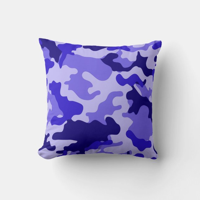 Almohada decorativa de camuflaje azul océano (Anverso)