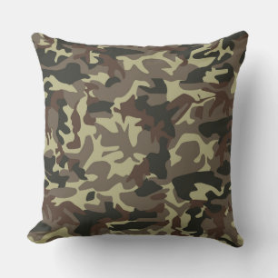 Almohada decorativa de camuflaje marrón