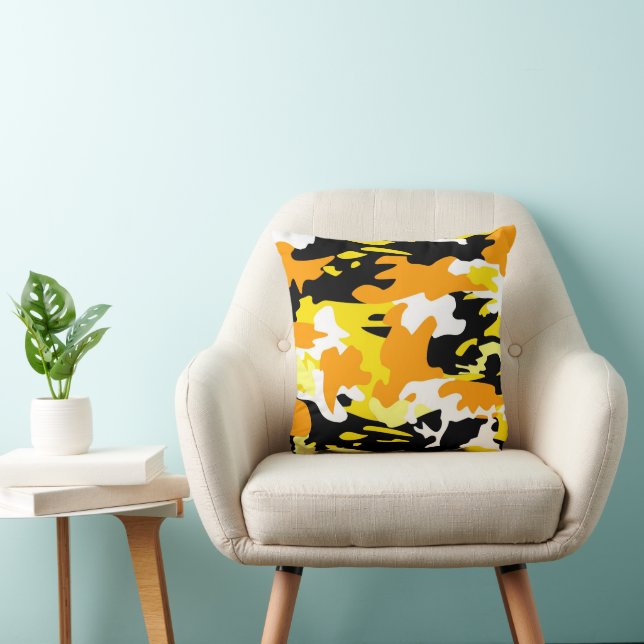 Almohada decorativa de camuflaje naranja (Silla)