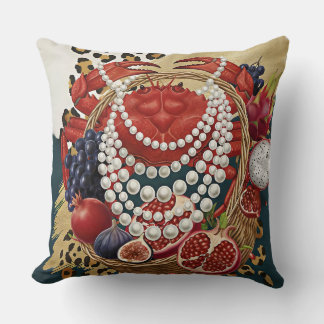 Almohada decorativa de cangrejo ecléctico con perl