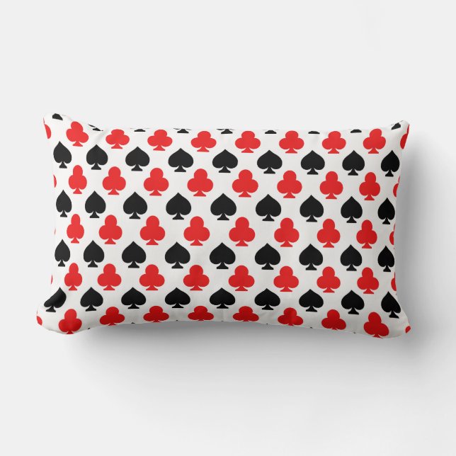 Almohada Decorativa de Cartas de Juego de Tréboles (Anverso)