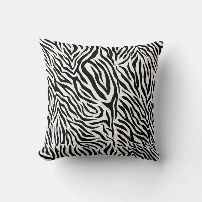 Almohada decorativa de cebra 40 cm x 40 cm (Anverso)