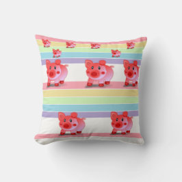 Almohada decorativa de cerdo rosa linda