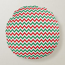 Almohada decorativa de Chevron roja y verde