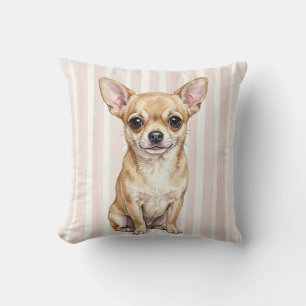 Almohada decorativa de Chihuahua en acuarela