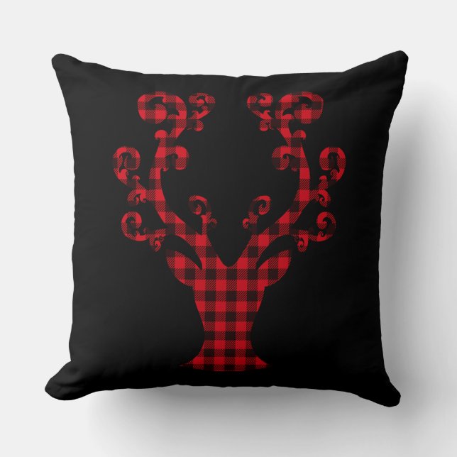 Almohada decorativa de ciervo navideño (Anverso)