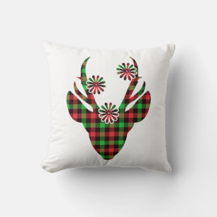 Almohada decorativa de ciervo navideño