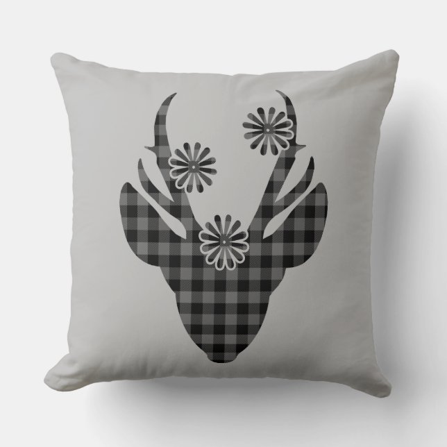 Almohada decorativa de ciervo navideño (Anverso)