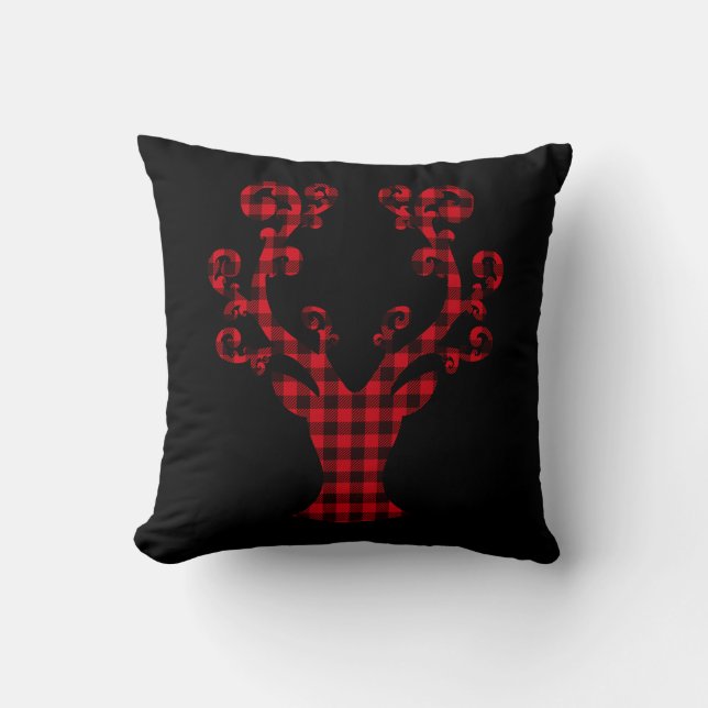 Almohada decorativa de ciervo navideño (Anverso)