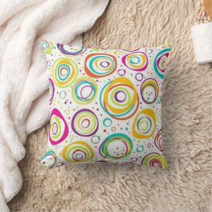 Almohada decorativa de círculo retro colorido