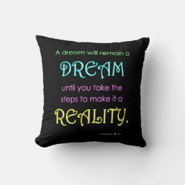 Almohada Decorativa de Cita Inspiradora de Sueños
