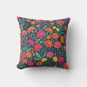 Almohada decorativa de claveles florales – Textil