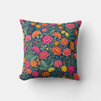 Almohada decorativa de claveles florales – Textil