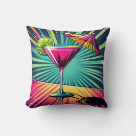 Almohada decorativa de cóctel rosa