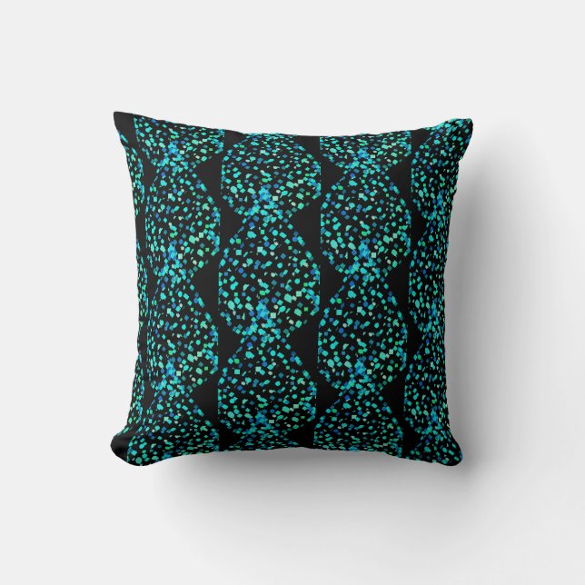 Almohada Decorativa de Cojín Turquesa de Gotitas d (Anverso)